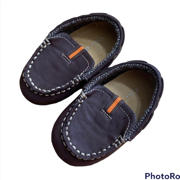 Cole Haan Brown Leather Loafers Sz 2 Boys Baby Shoes - Picture 1 of 4